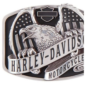 Harley-Davidson Mens Eagle Rider Polished Silver Finish Belt Buckle HDMBU11133